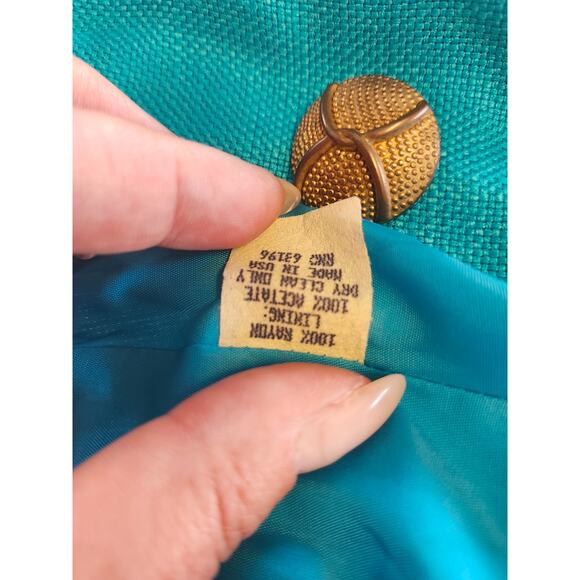 DONNA MORGAN 2pc teal short sleeve suit sz 6 **read*** - Picture 6 of 13